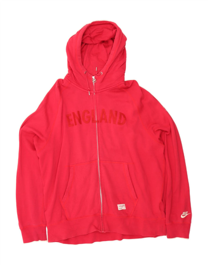 NIKE Mens Graphic Zip Hoodie Sweater XL Pink Cotton Vintage Nike and Second-Hand Nike from Messina Hembry 