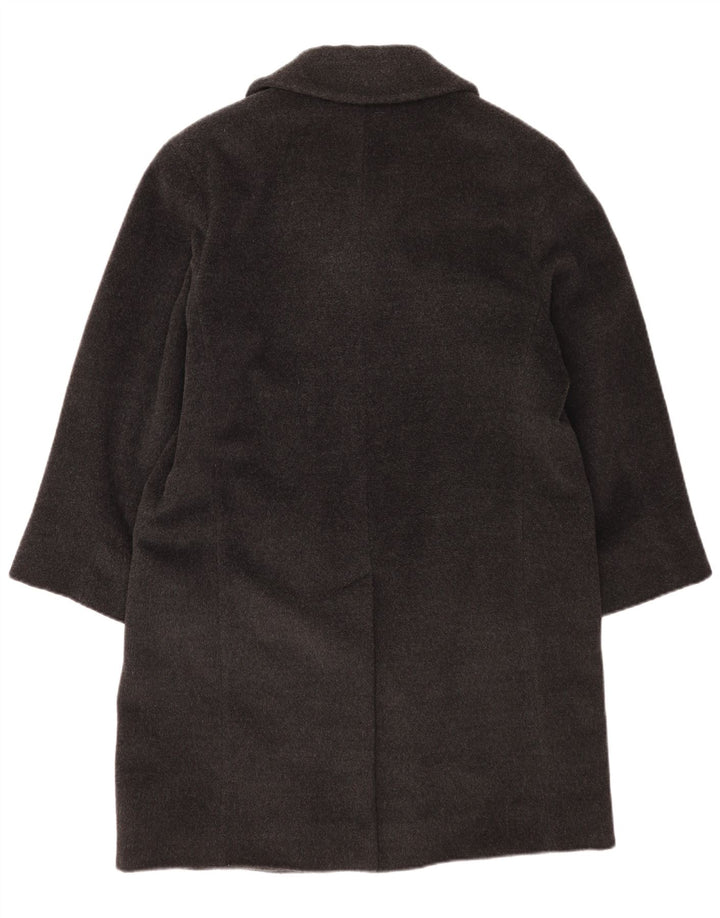 Marella Womens Double Breasted Coat UK 12 Medium Grey Virgin Wool