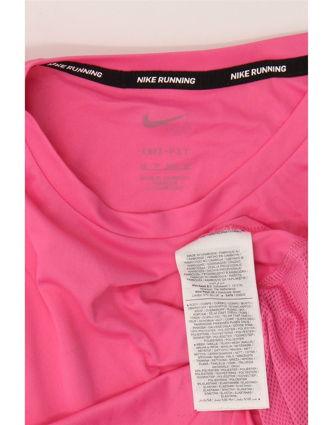 NIKE Womens Dri Fit T-Shirt Top UK 6 XS Pink Polyester