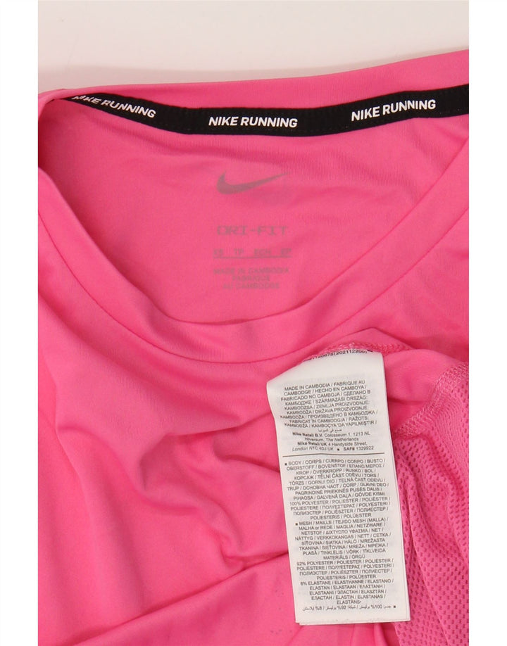 NIKE Womens Dri Fit T-Shirt Top UK 6 XS Pink Polyester