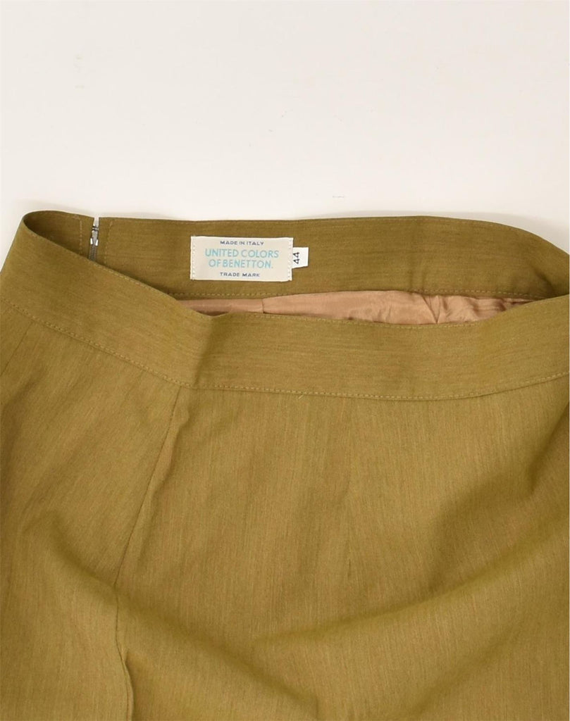 BENETTON Womens Pencil Skirt IT 44 Medium W28 Khaki Wool | Vintage Benetton | Thrift | Second-Hand Benetton | Used Clothing | Messina Hembry 