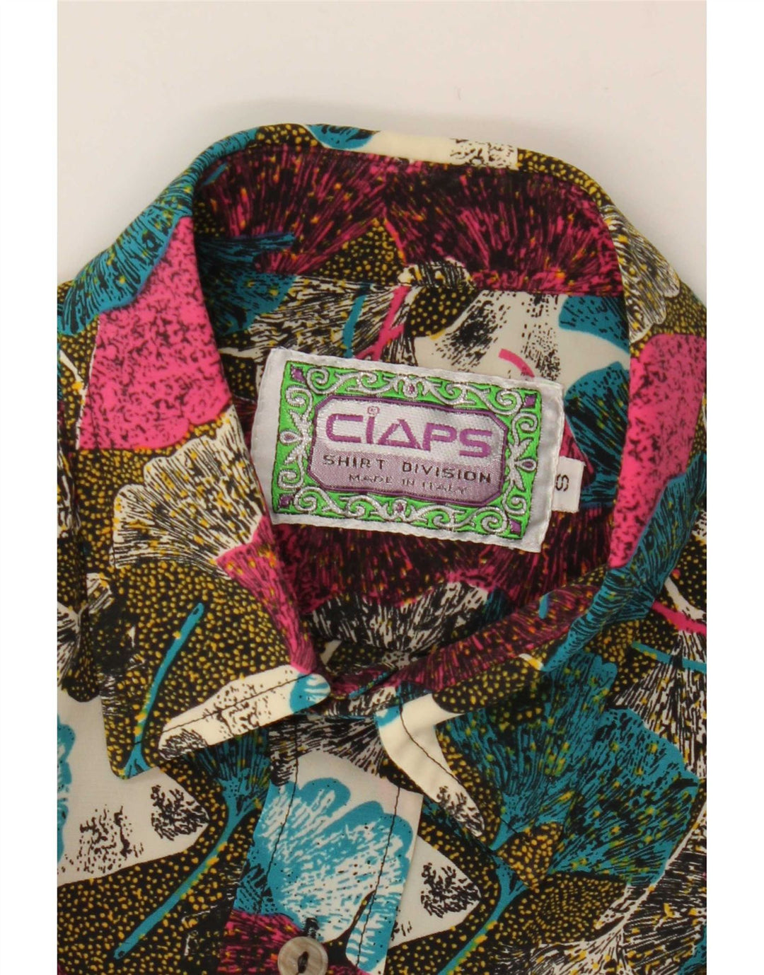 Ciaps Mens Short Sleeve Shirt Small Multicoloured Floral