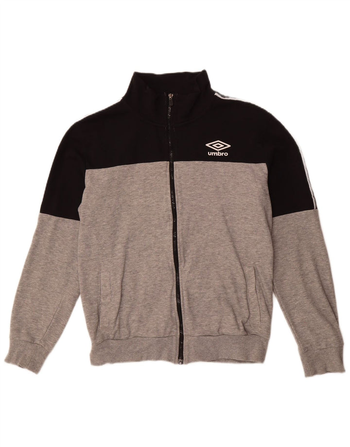 UMBRO Womens Tracksuit Top Jacket UK 16 Large Black Colourblock Cotton