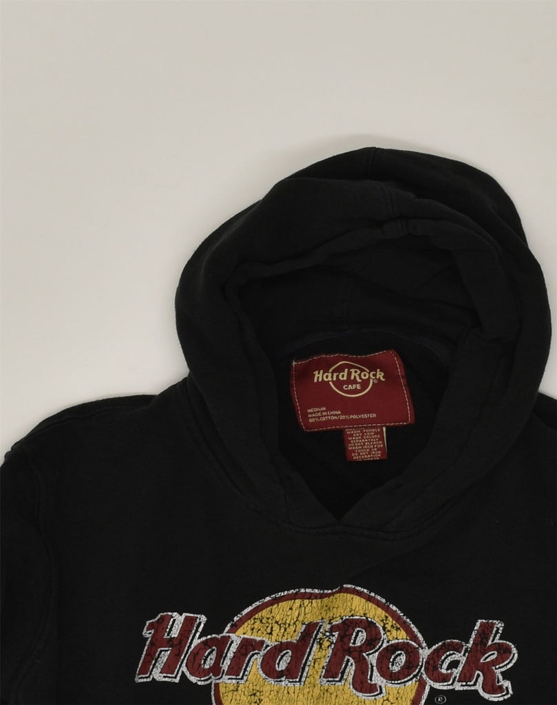 HARD ROCK Mens Paris Graphic Hoodie Jumper Small Black Cotton | Vintage Hard Rock | Thrift | Second-Hand Hard Rock | Used Clothing | Messina Hembry 