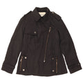 Zara Womens Military Jacket UK 12 Medium Black Nylon