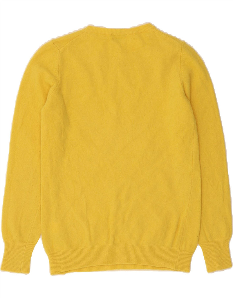 BENETTON Womens Boat Neck Jumper Sweater UK 14 Large Yellow Wool Vintage Benetton and Second-Hand Benetton from Messina Hembry 