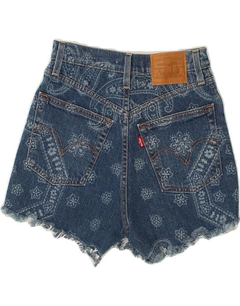 LEVI'S Mens Ribcage Denim Shorts W24 XS Blue Paisley Cotton Vintage Levi's and Second-Hand Levi's from Messina Hembry 