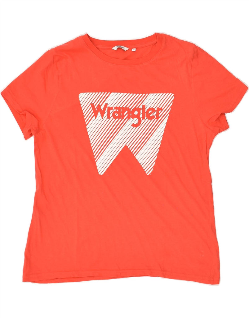 WRANGLER Womens Graphic T-Shirt Top UK 14 Medium Red Cotton | Vintage Wrangler | Thrift | Second-Hand Wrangler | Used Clothing | Messina Hembry 