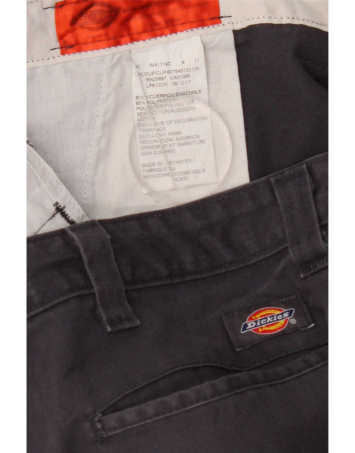 Dickies Mens Straight Chino Trousers W42 L32 Navy Blue Polyester