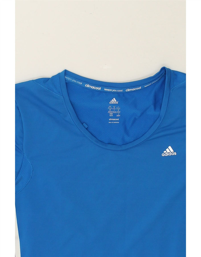 ADIDAS Womens Climacool T-Shirt Top UK 12/14 Medium Blue Nylon | Vintage Adidas | Thrift | Second-Hand Adidas | Used Clothing | Messina Hembry 