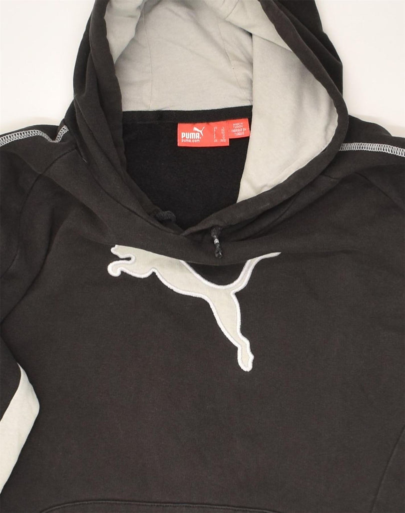 PUMA Boys Graphic Hoodie Jumper 11-12 Years Black Cotton | Vintage Puma | Thrift | Second-Hand Puma | Used Clothing | Messina Hembry 