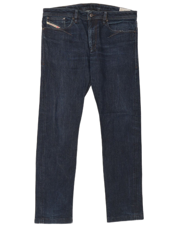 Diesel Mens Shioner Slim Skinny Jeans W33 L32 Navy Blue Cotton