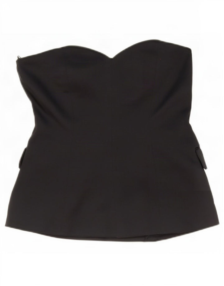 Zara Womens Strapless Top UK 14 Large Black