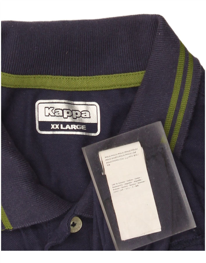 Kappa Mens Polo Shirt 2XL Navy Blue Cotton