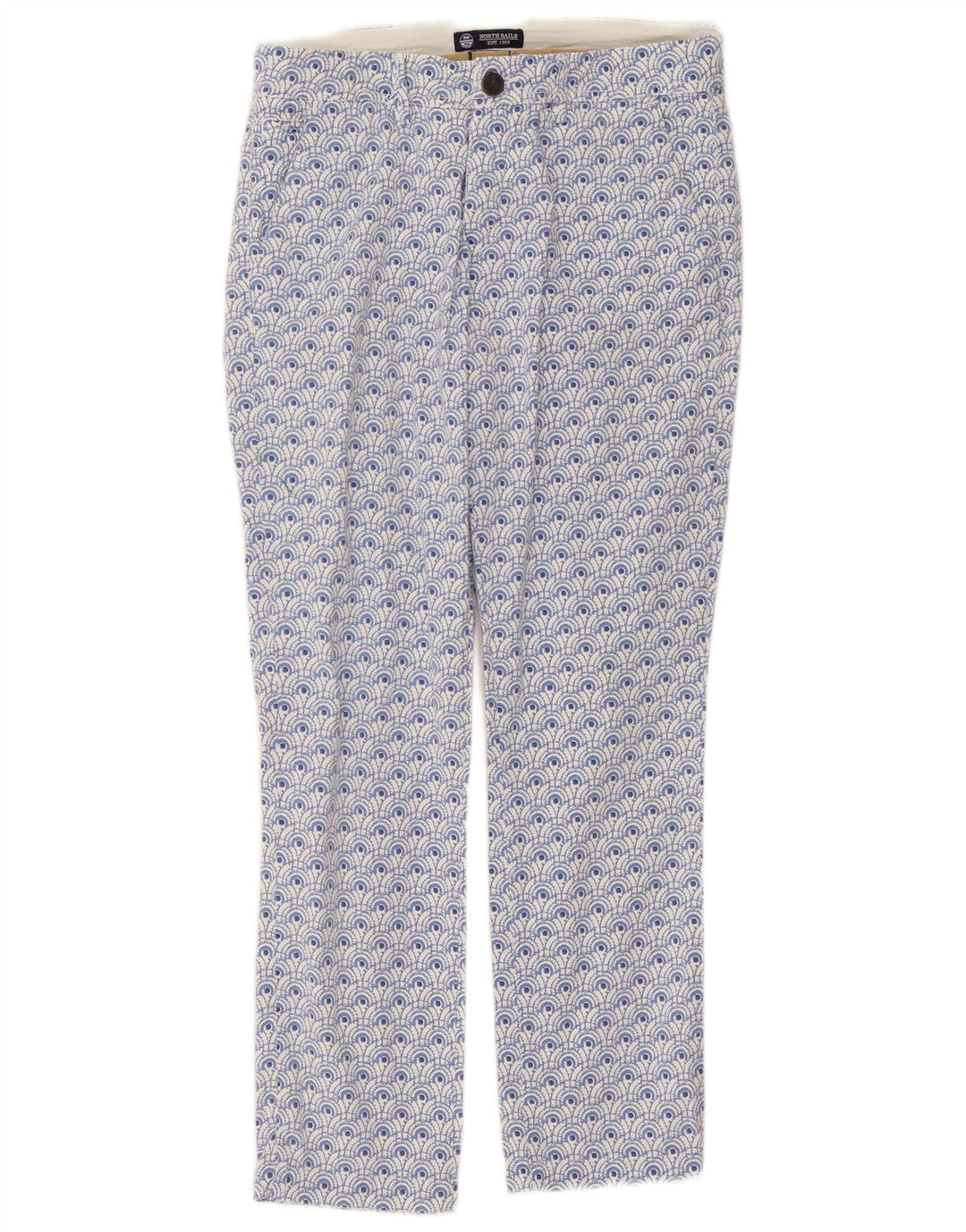 North Sails Womens Straight Chino Trousers W30 L26 Blue Spotted