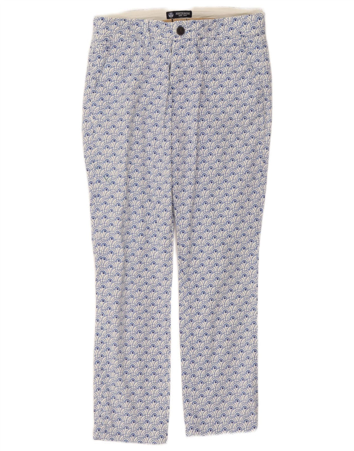 North Sails Womens Straight Chino Trousers W30 L26 Blue Spotted