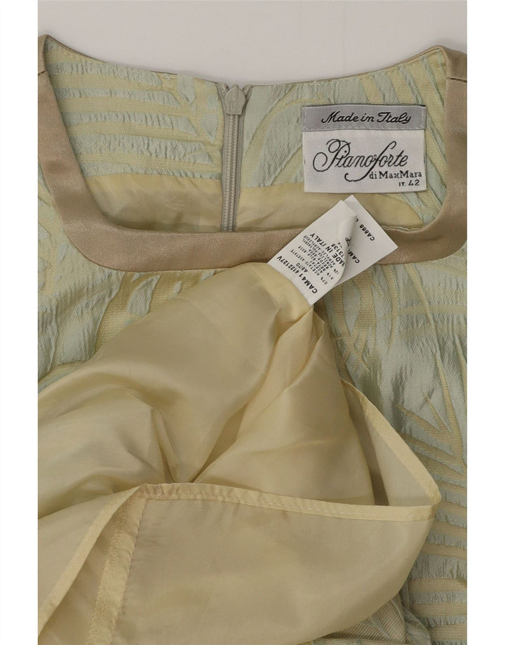 MAX MARA Womens Abstract Pattern Sheath Dress IT 42 Medium Yellow