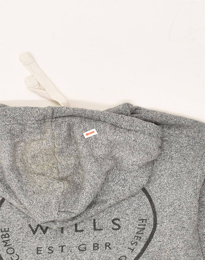 JACK WILLS Mens Graphic Zip Hoodie Sweater Small Grey Cotton | Vintage Jack Wills | Thrift | Second-Hand Jack Wills | Used Clothing | Messina Hembry 