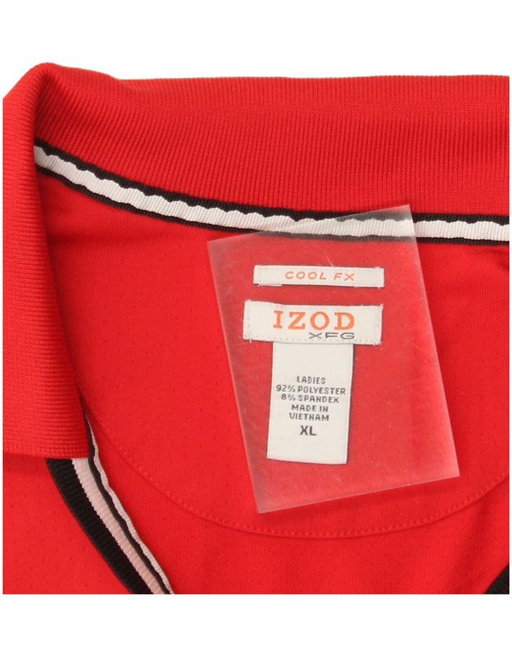 IZOD Womens Sleeveless Polo Shirt UK 18 XL Red Polyester