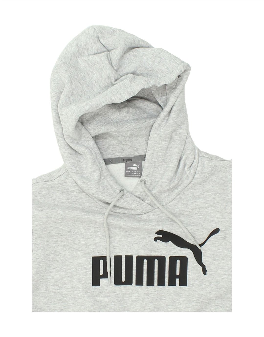 PUMA Womens Graphic Hoodie Jumper UK 14 Large Grey Vintage Puma and Second-Hand Puma from Messina Hembry 