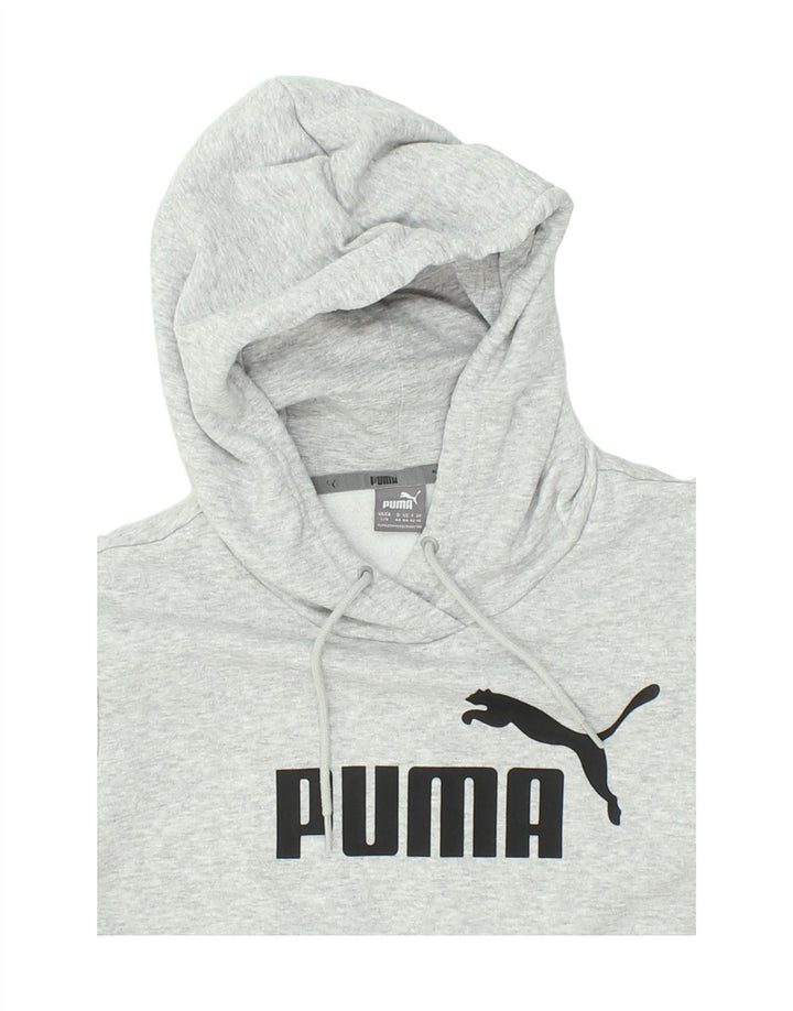 PUMA Womens Graphic Hoodie Jumper UK 14 Large Grey Vintage Puma and Second-Hand Puma from Messina Hembry 