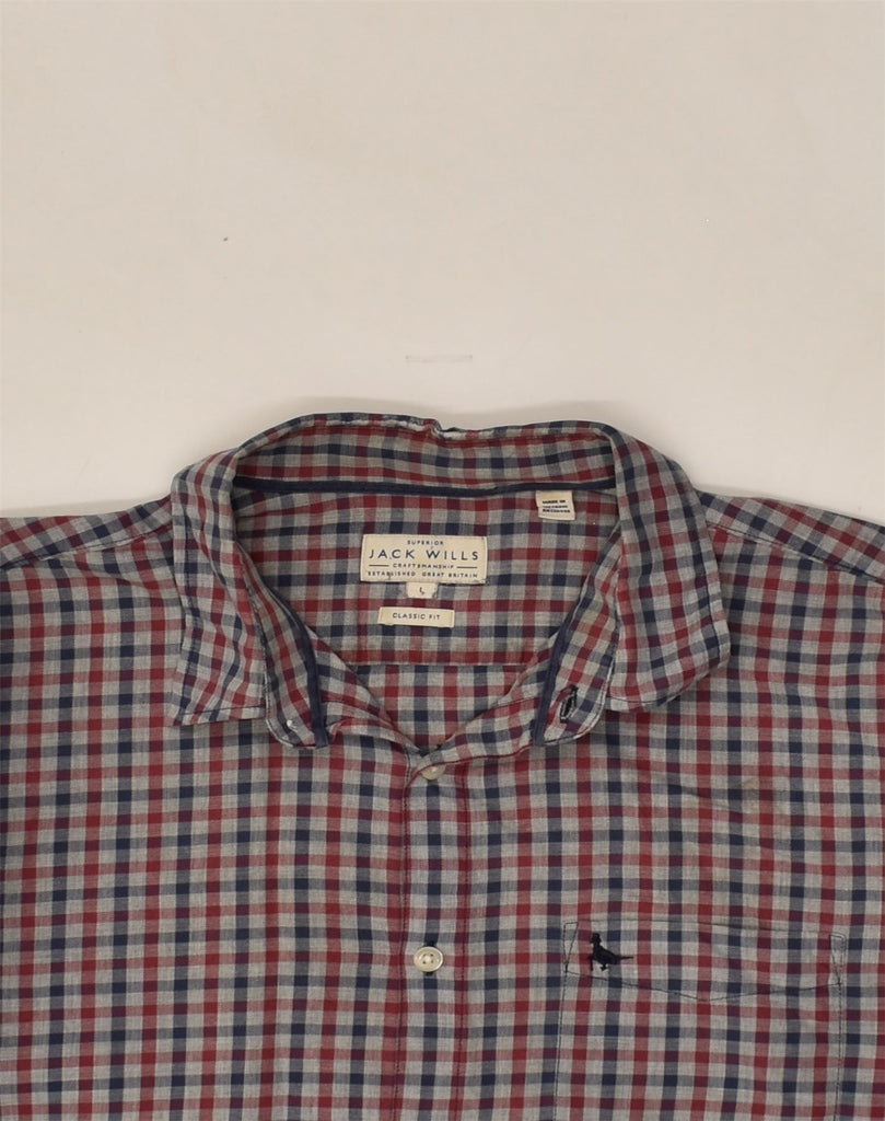 JACK WILLS Mens Classic Fit Shirt Large Grey Check Cotton | Vintage Jack Wills | Thrift | Second-Hand Jack Wills | Used Clothing | Messina Hembry 