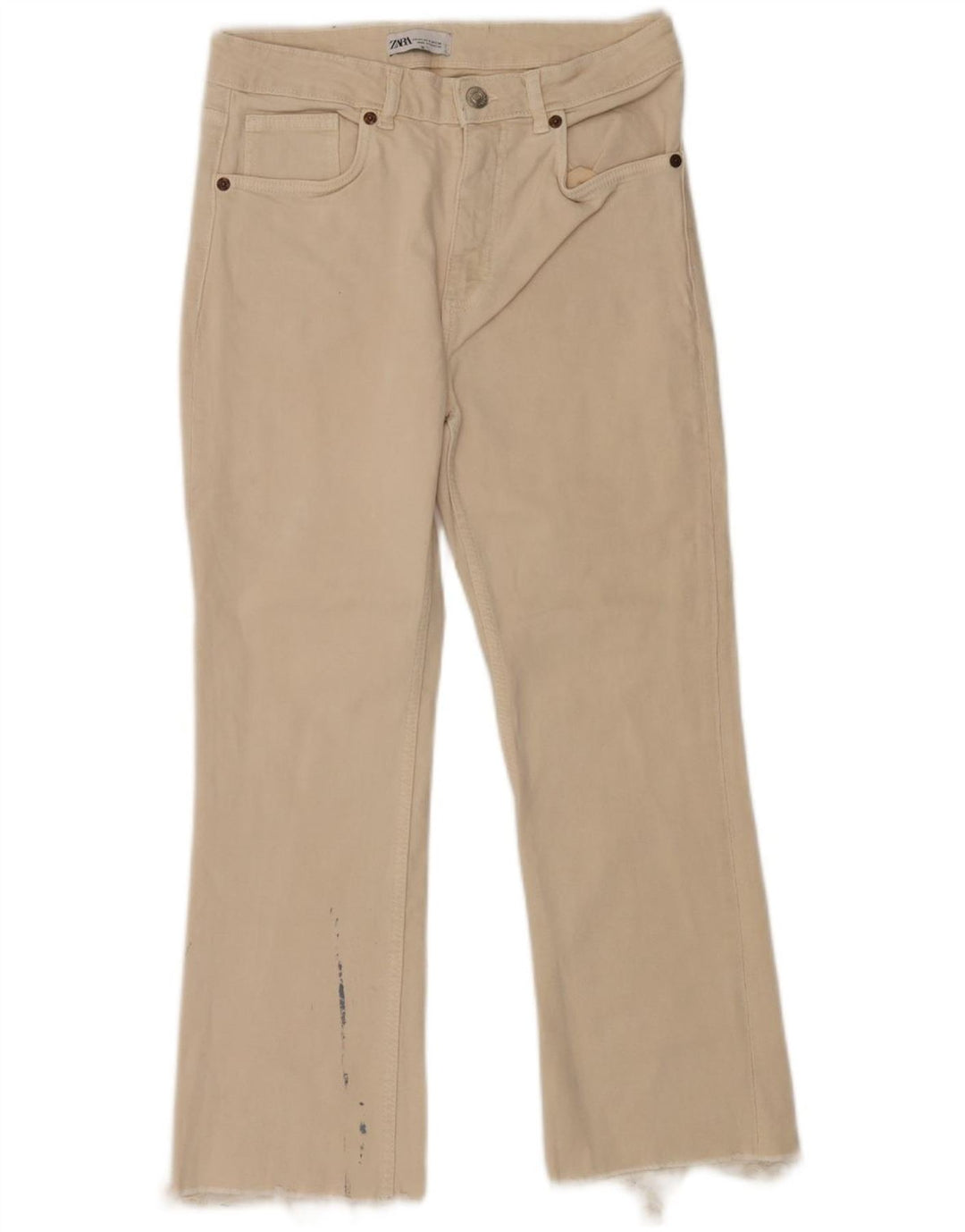 Zara Womens Cropped Jeans EU 40 Medium W30 L25 Off White