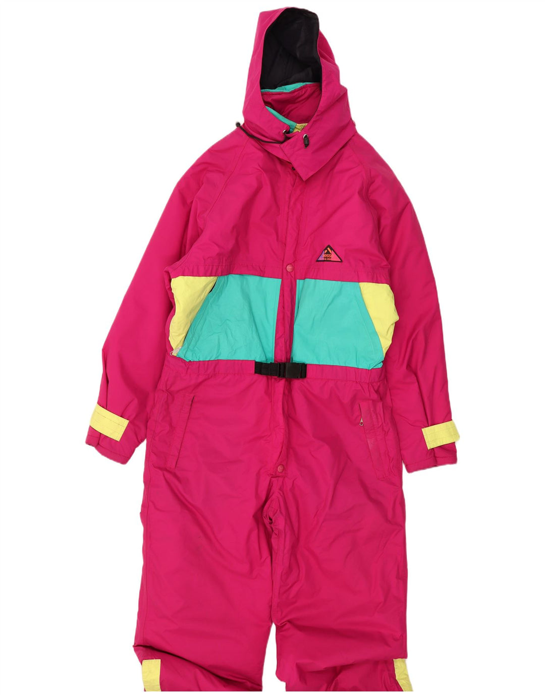 Aesse Mens Hooded Ski Jumpsuit XL Pink Colourblock