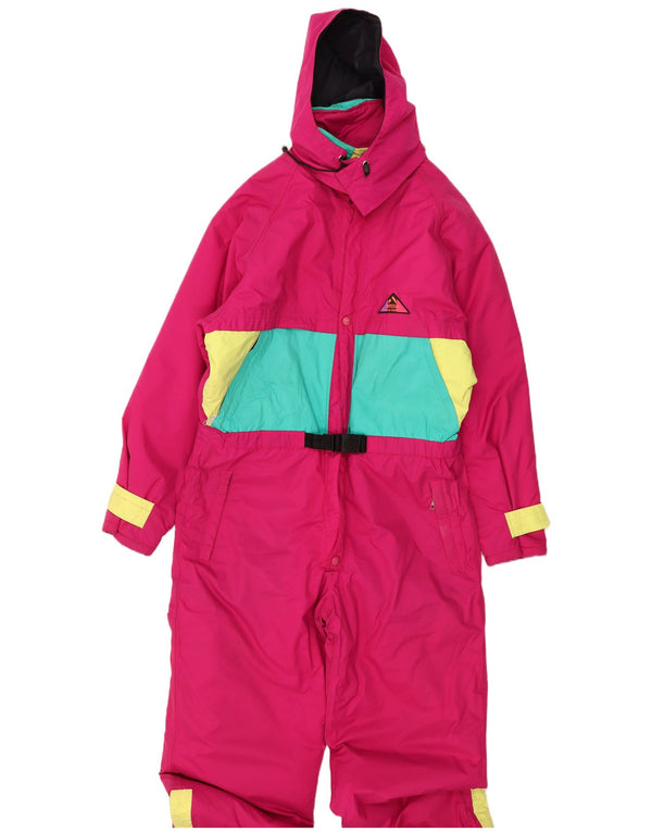 Aesse Mens Hooded Ski Jumpsuit XL Pink Colourblock