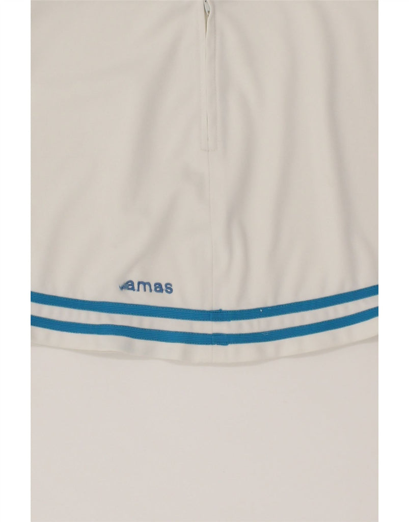 SAMAS Womens Tennis Skirt IT 44 Medium  White Striped Polyester Vintage Samas and Second-Hand Samas from Messina Hembry 