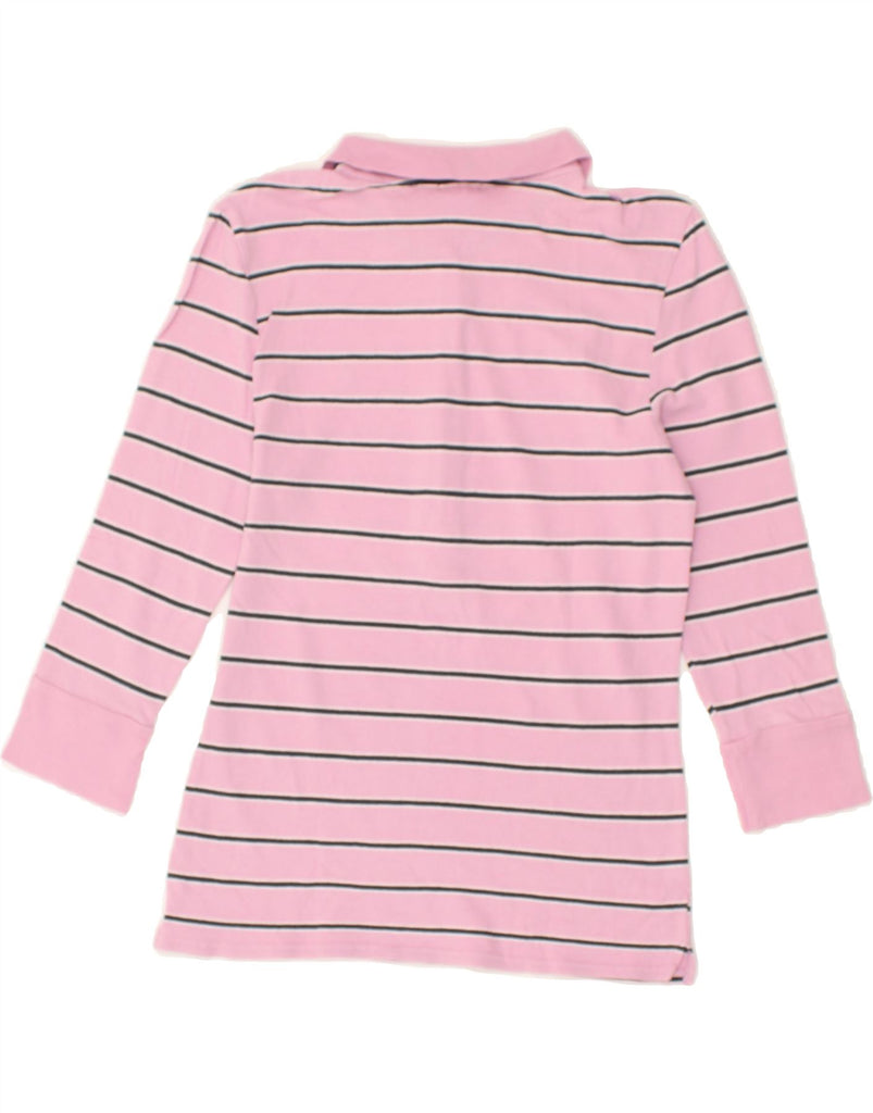OLD NAVY Girls Long Sleeve Polo Shirt 4-5 Years Medium Pink Striped Cotton | Vintage Old Navy | Thrift | Second-Hand Old Navy | Used Clothing | Messina Hembry 