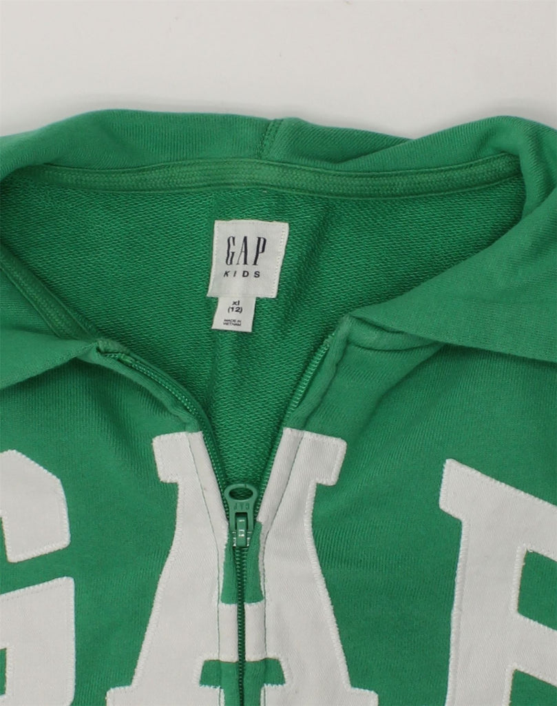 GAP Boys Graphic Sleeveless Zip Hoodie Sweater 11-12 Years XL  Green | Vintage Gap | Thrift | Second-Hand Gap | Used Clothing | Messina Hembry 