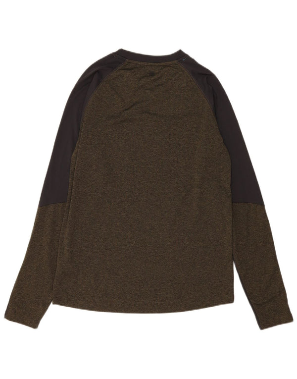 Mountain Warehouse Mens Top Long Sleeve Small Green Colourblock Sports