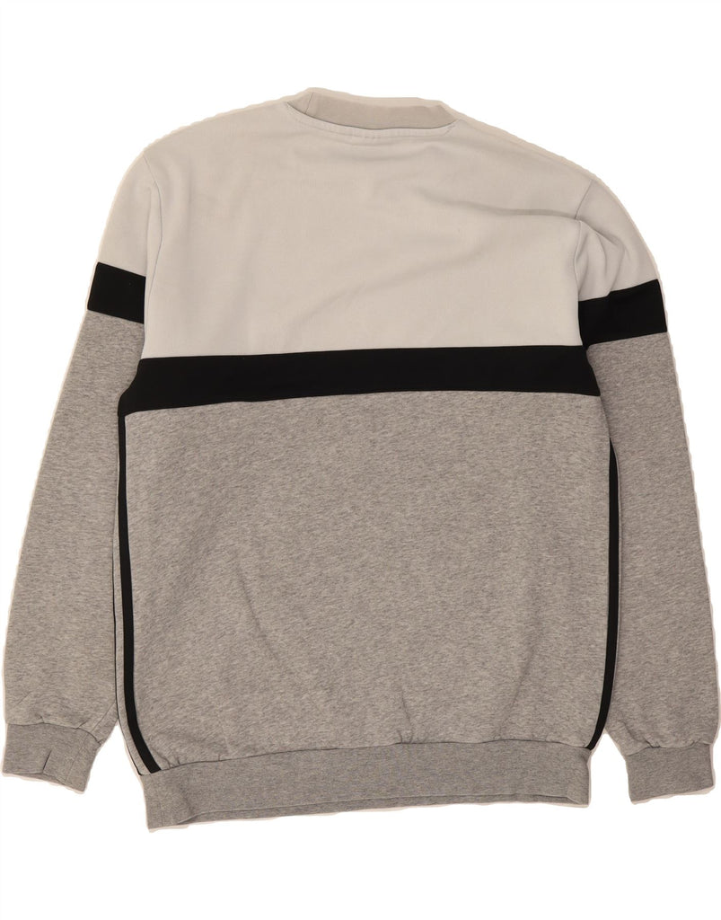 ADIDAS Mens Graphic Sweatshirt Jumper Medium Grey Colourblock Vintage Adidas and Second-Hand Adidas from Messina Hembry 