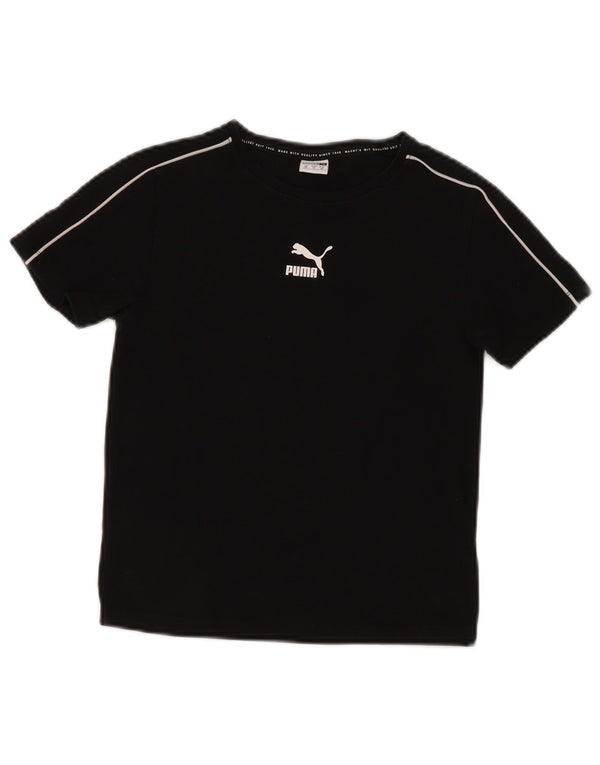 Puma Boys T-Shirt Top 9-10 Years XS Black Cotton