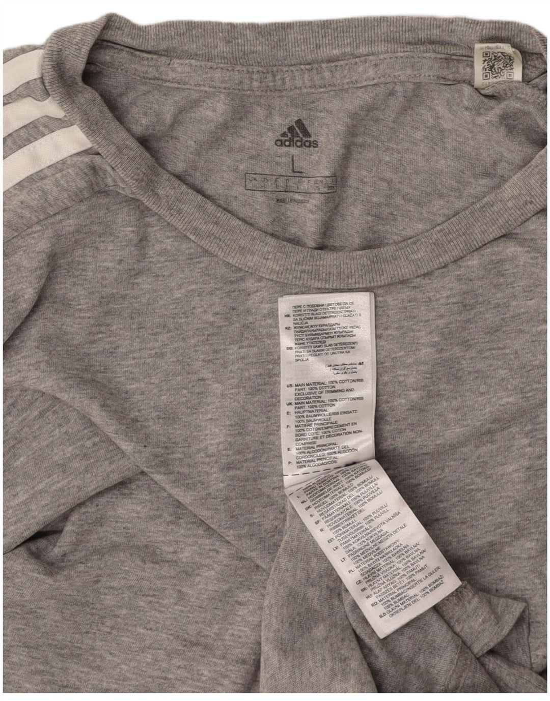 ADIDAS Mens T-Shirt Top Large Grey Cotton