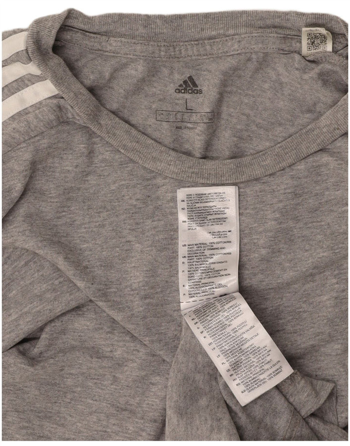 ADIDAS Mens T-Shirt Top Large Grey Cotton