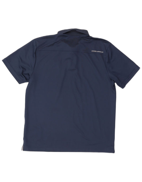 Under Armour Mens Heat Gear Polo Shirt Large Navy Blue