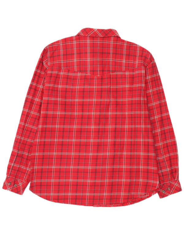 Jack Wolfskin Mens Flannel Shirt UK 44/46 XL Red Check Cotton