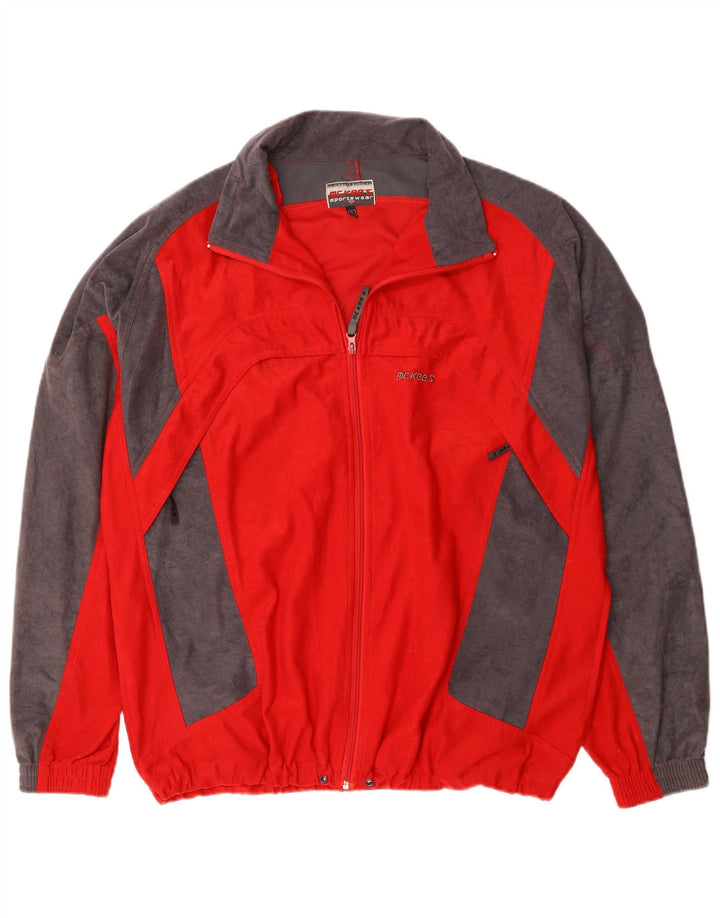 MC Kee's Mens Tracksuit Top Jacket XL Red Colourblock Polyester