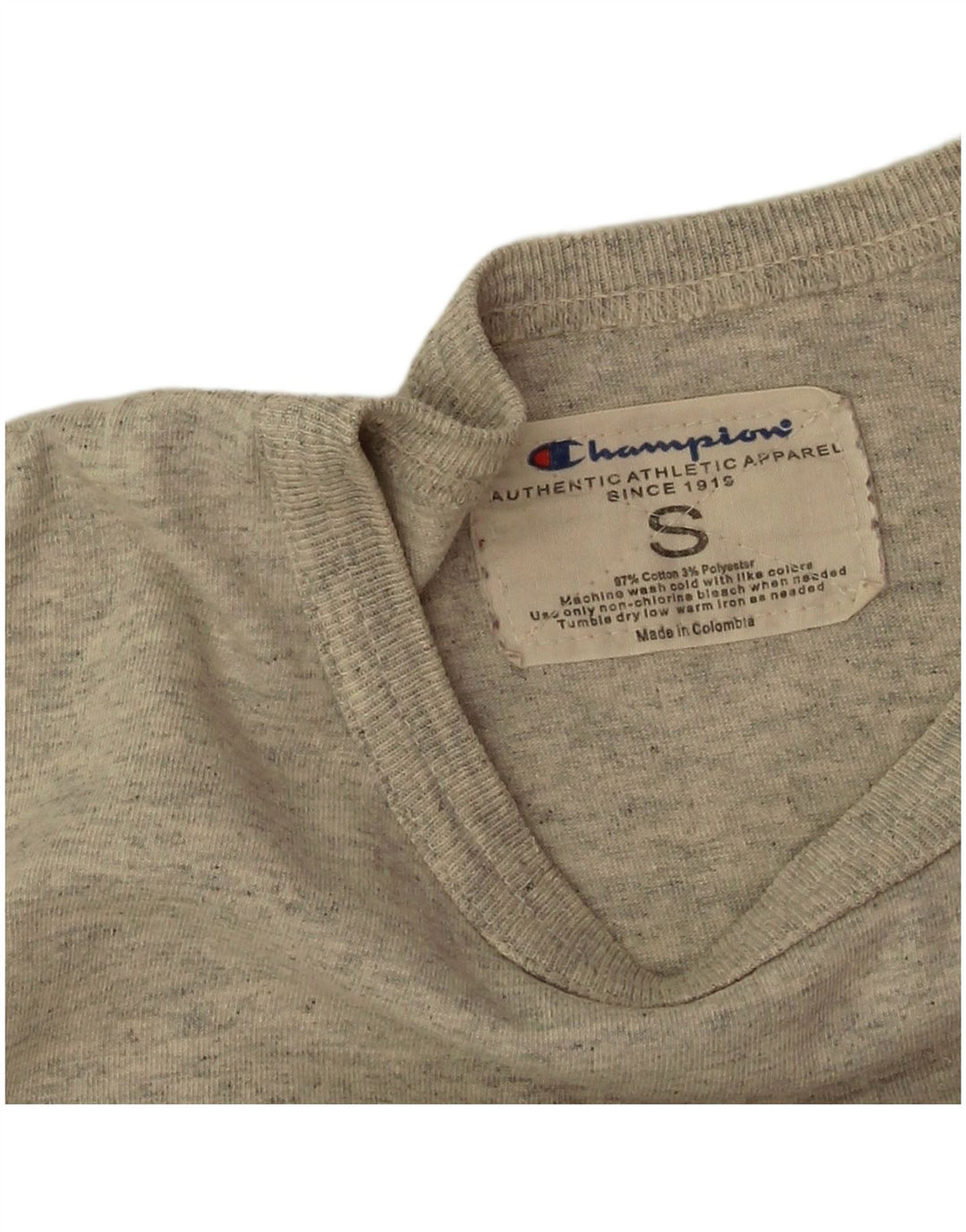 Champion Mens Graphic T-Shirt Top Small Grey Flecked Cotton