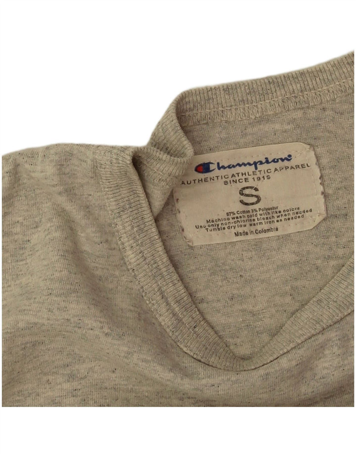 Champion Mens Graphic T-Shirt Top Small Grey Flecked Cotton