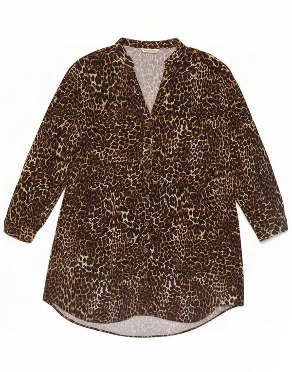 Zara Womens Shirt Dress UK 6 XS Brown Animal Print Viscose