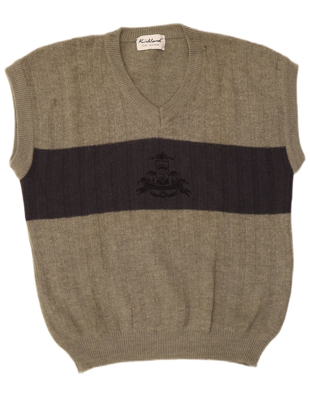 KIRKLAND Mens Vest Tank Top IT 52 Large Khaki Colourblock