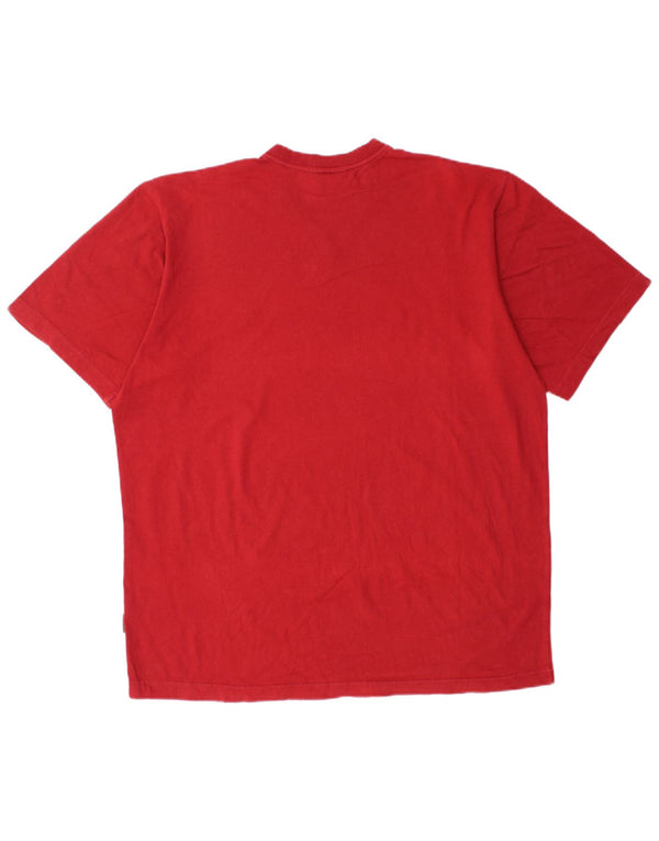 Adidas Mens T-Shirt Top UK 42/44 Large Red Cotton