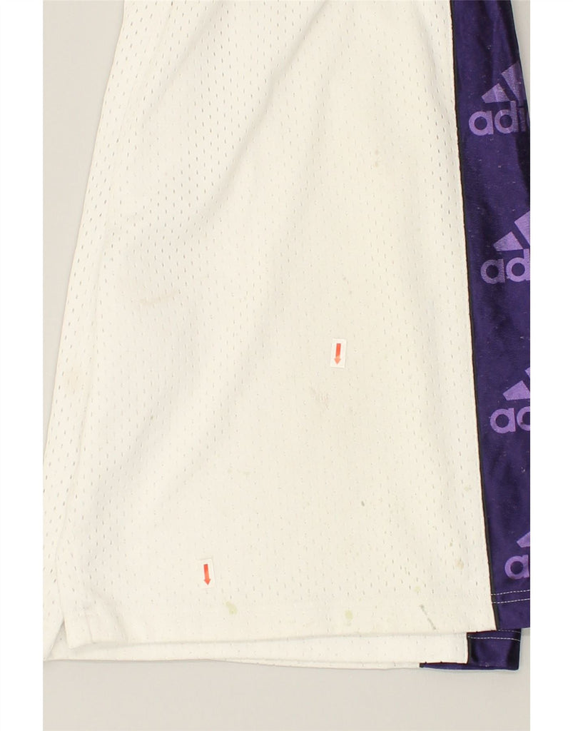 ADIDAS Mens Graphic Sport Shorts Medium White Polyester | Vintage Adidas | Thrift | Second-Hand Adidas | Used Clothing | Messina Hembry 