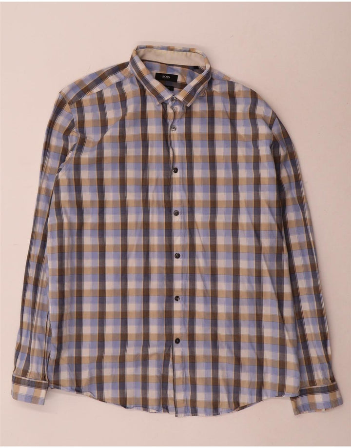 Hugo Boss Mens Regular Fit Shirt XL Multicoloured Check Cotton