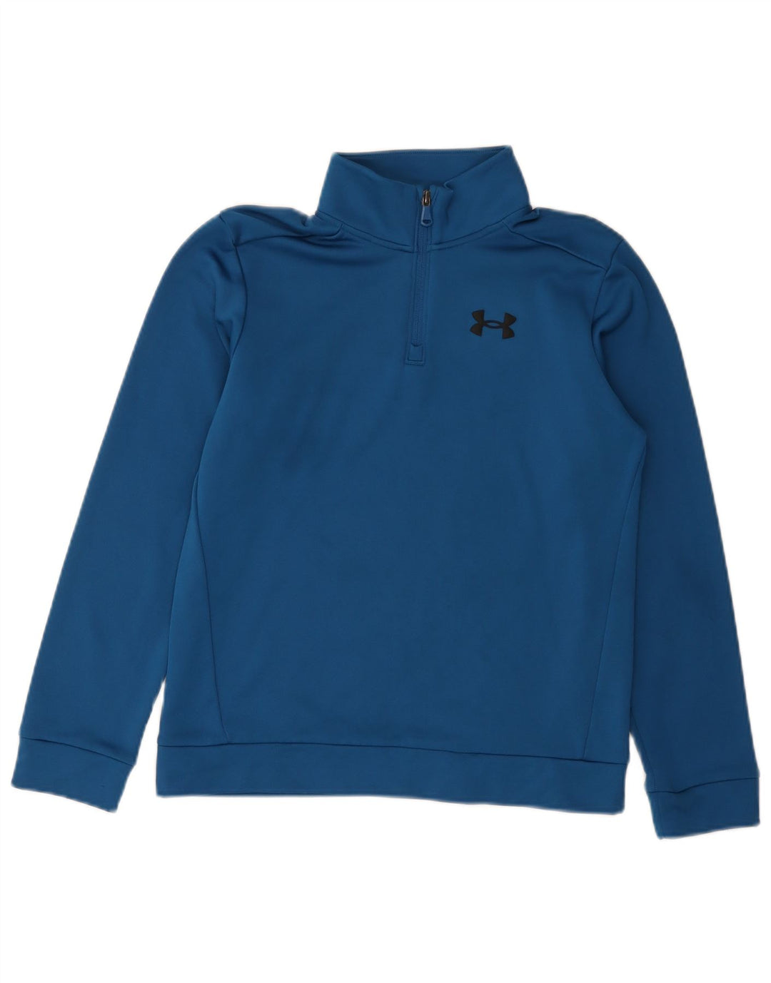 UNDER ARMOUR Boys Zip Neck Sweatshirt Jumper 11-12 Years Large Blue