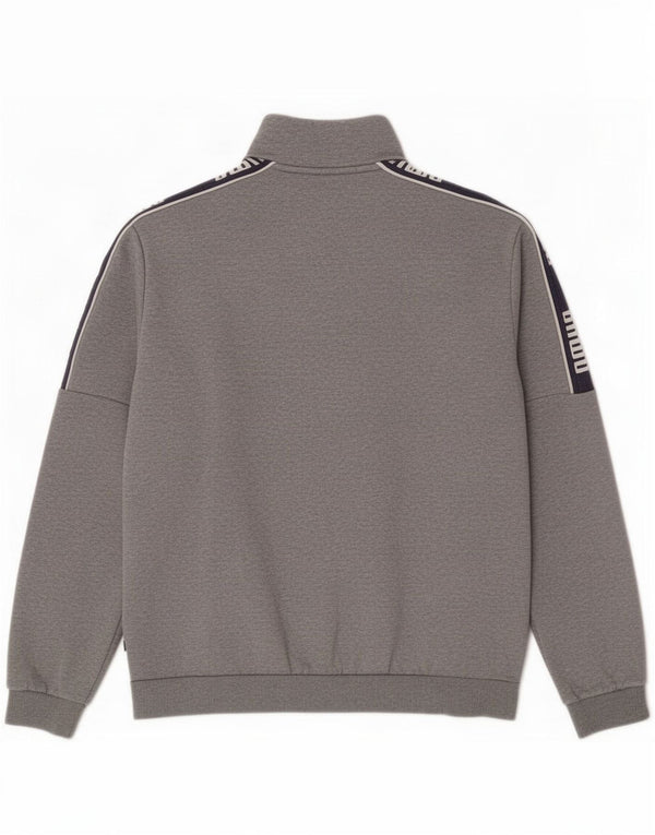 Puma Mens Graphic Tracksuit Top Jacket Medium Grey Colourblock Cotton