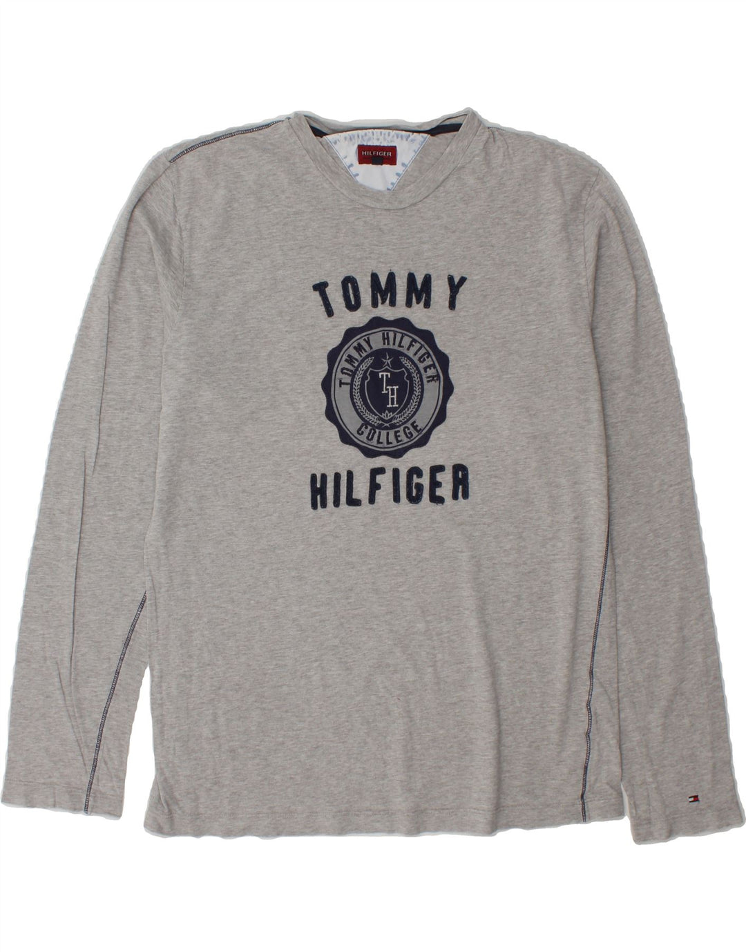 TOMMY HILFIGER Mens Graphic Top Long Sleeve Large Red Vintage Tommy Hilfiger and Second-Hand Tommy Hilfiger from Messina Hembry 